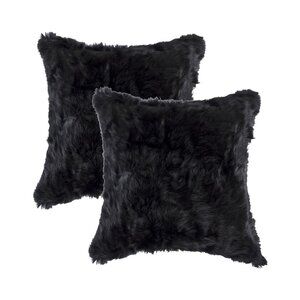 Natural Home Decor Classic Rabbit Pillow | 2-Piece | Black | 18"x18"